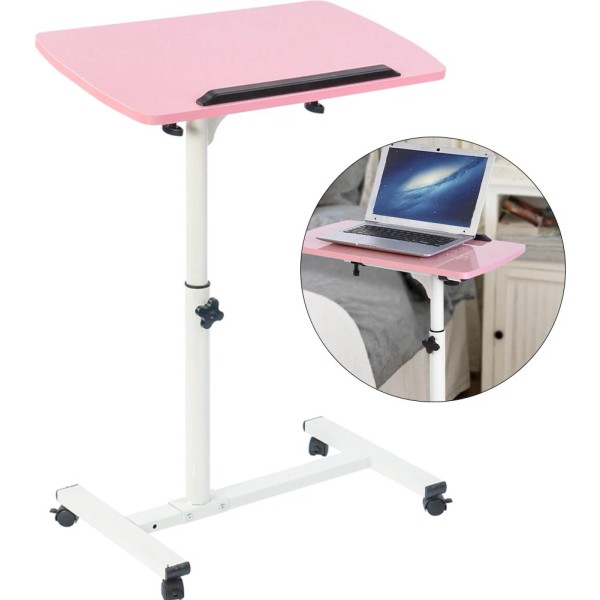 Mobile Standing Desk Height Adjustable Laptop Desk with Wheels for