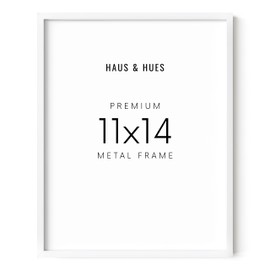 HAUS AND HUES White 11x14 Picture Frame, Aluminum, Modern, 14.0x11.0 inches, 0.75 inches Deep, 1 Piece, Unisex Adult, White