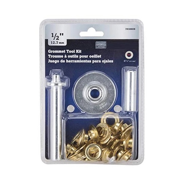 Edward Tools Grommet Kit 1/2” - Heavy Duty Brass Eyelet