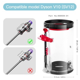 SQLJYU Transparenter Staubsammeltopf f1r Dyson V10 SV12 SV13 SV27 Staubbeh?lter, f1r Dyson Staubsauger Zubeh?r Ersatzteile Aufsatz, Staubsaugereimer f1r Dyson Staubsauger Ersatzteile