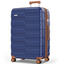 Vipbox Luggage 28 Inch (3-Years VIP Service) Hardside Expandable Large Capacity Travel Suitcase Ultra Durable Polycarbonate Lightweight with TSA Lock Spinner Wheels, Classic Blue