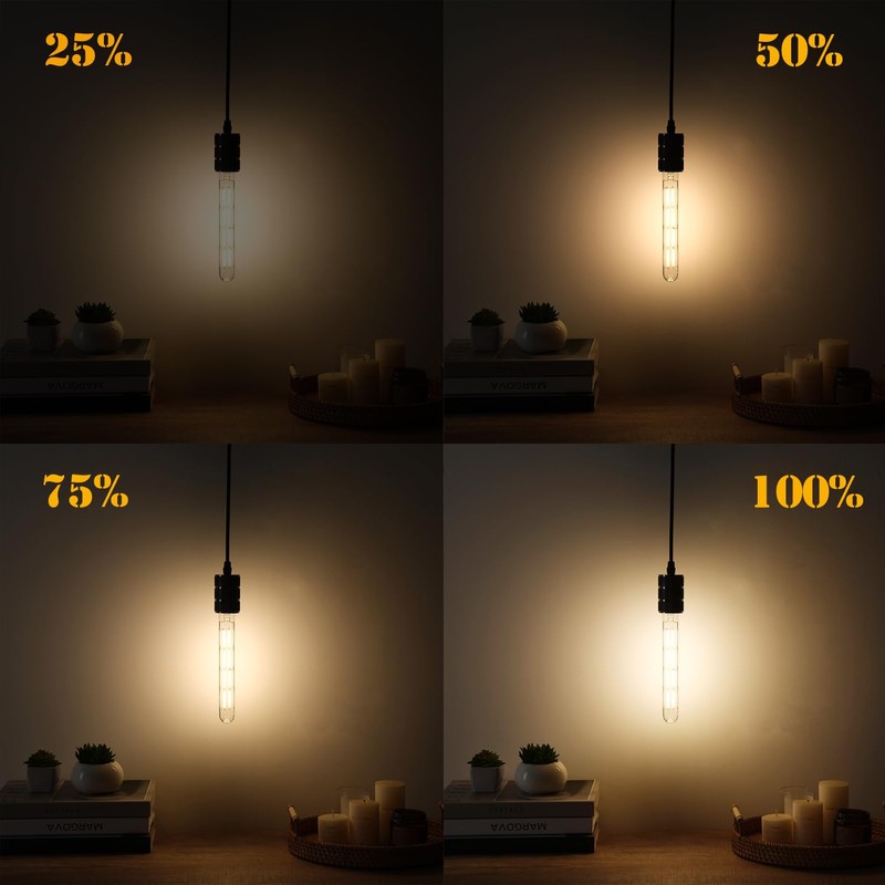 Duoled T10 Tubular Light Bulbs,E26 Dimmable Led Bulbs,8W Led Edison