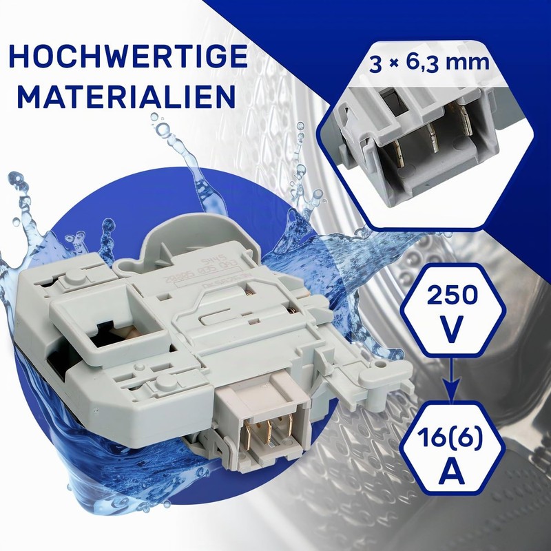 Washing Machine Door Lock 16(6) A 250V with Contacts 3