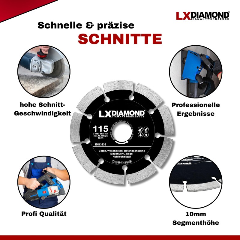 LXDIAMOND Diamond Cutting Disc 115 mm x 22.23 mm -
