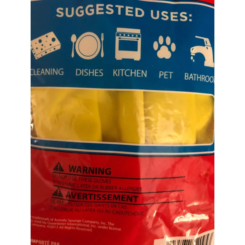 Brillo Basics Reusable Latex Gloves For Cleaning Dishwashing Medium SHIPS