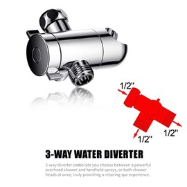 Handheld Shower Head Rain Showerhead Combo 5 Spray Settings High Pressure Shower Head With 3-Way Water Diverter Stainless Steel Hose Set Polished Chrome Bathroom Hand Showerhead Holder