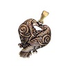 Kiss of Leather Raven Pendant Bronze with Cotton Cord, Bronze
