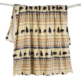 CARSTENS, INC. Ultra Premium Super Soft Plush Sherpa Fleece Oversized Throw Blanket 54" x 68", Scandinavian Bear