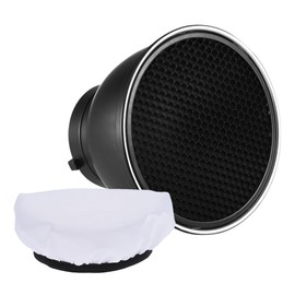 Andoer Lichtformer 7" Standard Reflektor Diffusor Lampe Shade Dish mit 60 ° Honeycomb Grid weißes Weiches Tuch für Bowens Mount Studio Strobe Flash Light Speedlite