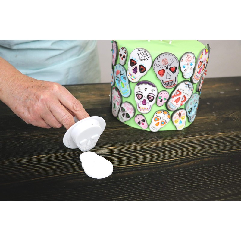 PME SKU202 Novelty Plunger Cutters-Skull Set of 3, AMS Plastic,White