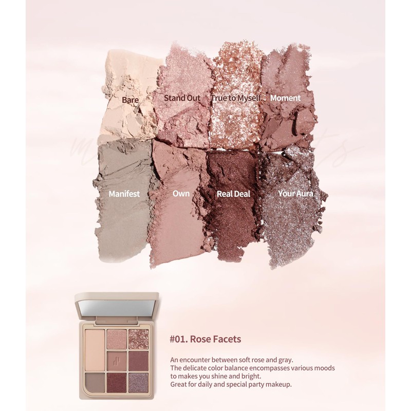 [Heart Percent] Dot On Mood Eye Palette 01. Rose Facet