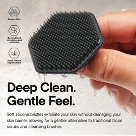 Juego de 4 cepillos exfoliantes multifuncionales de silicona: diseño de doble cara para la limpieza de la espalda y la ducha, accesorios para el baño del hogar