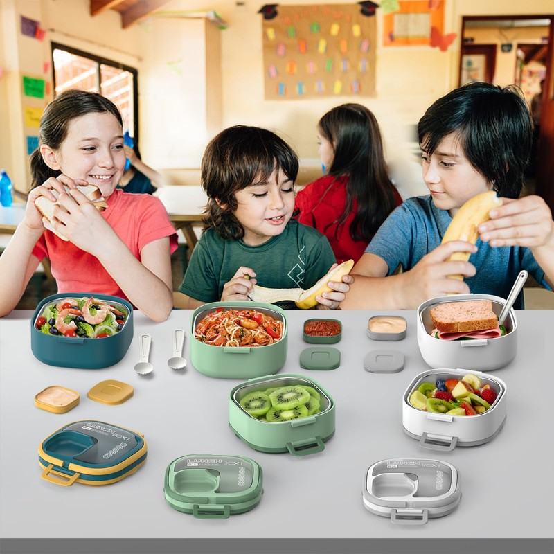 PEDECO - Caja bento apilable de acero inoxidable, a prueba