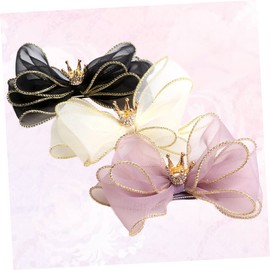 TOVINANNA Hair Bows Clips 3pcs Girls Hairpins Kids Barrette Bow Hair Pin Girl Organza Fabric