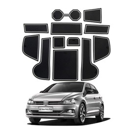 YEE PIN YEE PIN 2023 Taigo Polo AW Gummimatten V W Polo MK6 2018-2022 /Taigo Nivus 2021+ Zubeh?r Interieur rutschfeste Matten fr Mittelkonsole Aufbewahrungsbox Polo AW Taigo Innenausstattung (Wei?)