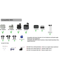 JNSA Ear Tip Anti-Slip Sports Earbuds Tips Replacement Ear Fins Wingtips Replacement Eartips Adapters for in Ear Earphones 4mm to 6mm Nozzle Attachment 4 Pairs Left and Right, Balck HT4B