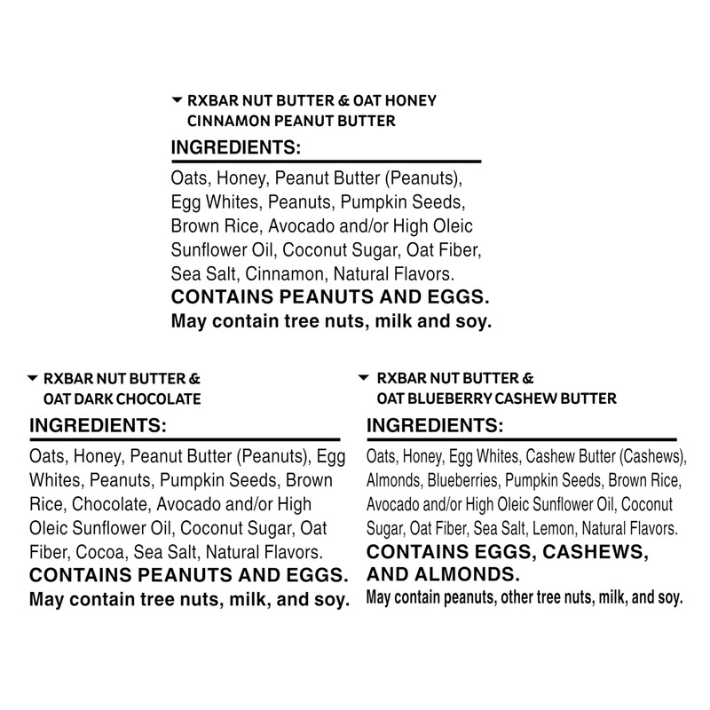 RXBAR Nut Butter and Oat Protein Bars, Protein Snack, Snack