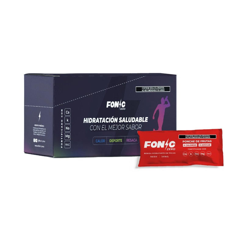 Caja 10 Pzas Fonic Hidratante en Polvo Ponche 5g para