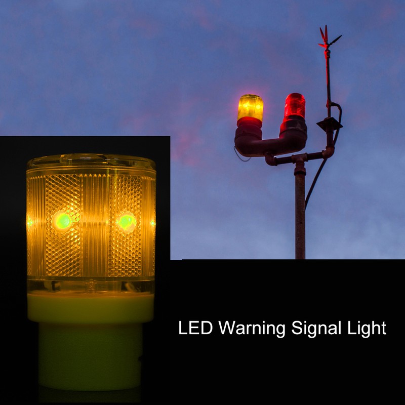 Flashing LED Warning Signal Light Solar Power Emergency Security Alarm