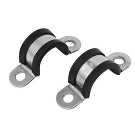 sourcingmap 18mm U Clips EPDM Rubber Lined Mounting Brackets Clamps 5pcs for Pipe Tube Cable