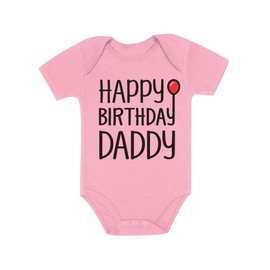 Tstars Happy Birthday Daddy Gifts for Dad from Baby Son Daughter Infant Boy Girl Bodysuit 12M Pink