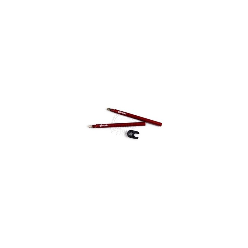 Vittoria Fully Removable Aluminium Valve Red 60mm x2 & Spanner