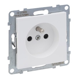 LEGRAND, Seano 765180 French / Belgian Standard Plug Terminals with Increased Touch Protection Ultra White