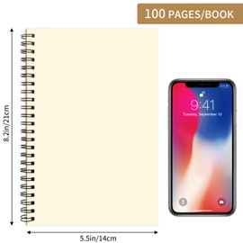 EOOUT 12 Pack A5 Sketchbooks, Blank Notebooks, Spiral Notebook, 5.5 x 8.3 Inches, 50 Sheets 100 Pages, Unlined Journals, Diary Planner Sketch Books for Drawing, Art, Students and Office Supplies