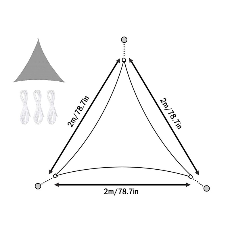 Hitopin 1 x Triangle Parasol Canopy, Triangular Sun Shade, Waterproof