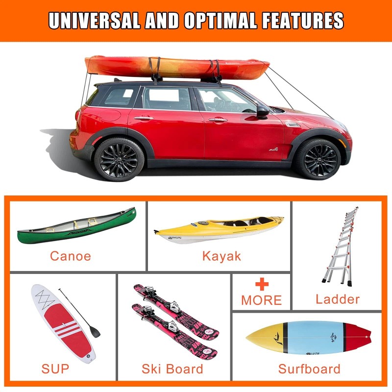 MeeFar Universal Car Soft Roof Rack Pads Luggage Carrier System