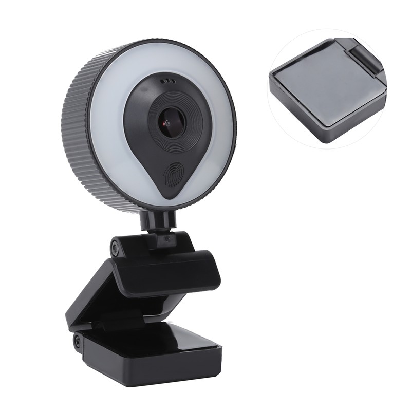 Webcam Full HD Computer Live Recording Touch Dimming Camera with