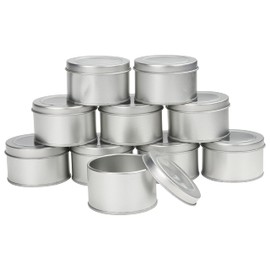 Small tin cans with lid, round metal cans with lid, empty cans, metal containers, mini aluminium cans.