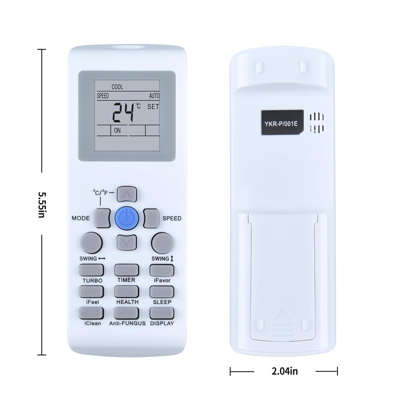 YKR-P/001E New Replace AC Remote Controller Compatible with AUX/York Mini
