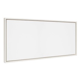 Kate and Laurel Sylvie Blank Framed Canvas Wall Art, 18x40 White, Modern Empty Canvas for Paint-Your-Own Art, Premium Canvas Already Framed