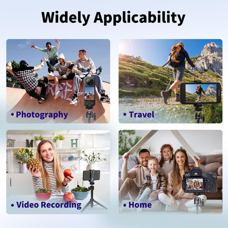 Mini Tripod for Camera, 24.61"/62.5cm Tripod Selfie Stick with 5