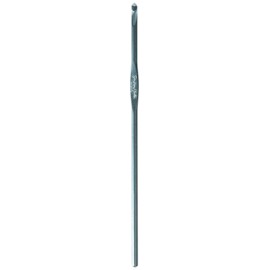 Susan Bates 5-1/2-Inch Silvalume Aluminum Crochet Hook, 3.25mm, Blue