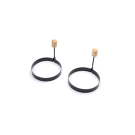 Fox Run 5206 Non-Stick Egg Ring with Folding Handle, Set of 2