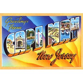 Greetings from Cape May, New Jersey - 1930's - Vintage Postcard Poster