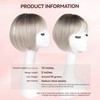 LEEONS Hair Toppers for Women with Bangs Short Bob Synthetic