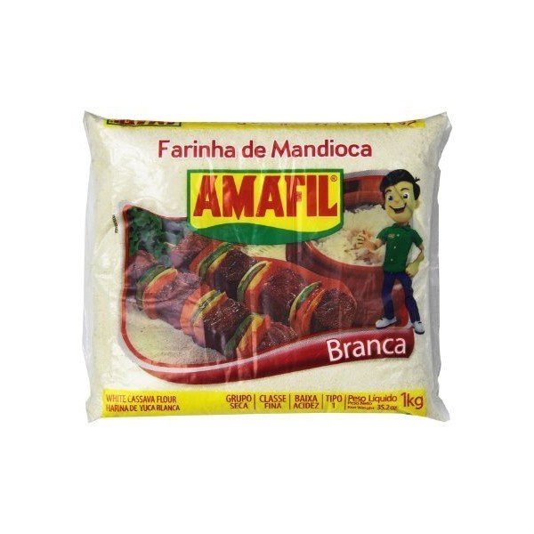 Amafil White Cassava Flour 35.2oz | Farinha De Mandioca Branca