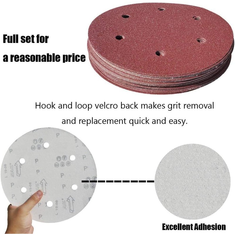 50 PCS 9 Inch 6 Hole 80 Grit Drywall Sanding