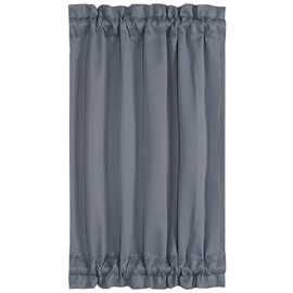 PiccoCasa Blackout French Door Curtain Panel - Blackout Door Curtain Solid Drapery with Tiebacks - 1 Panel Dark Gray W25 x L40