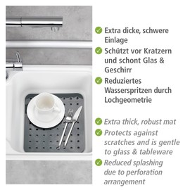 WENKO Sink Insert Crystal Square Grey
