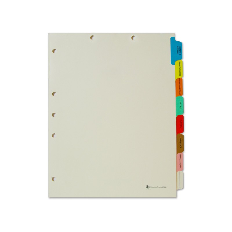 Medical Arts Press Match Medical Chart Index Dividers- 8 Tabs,