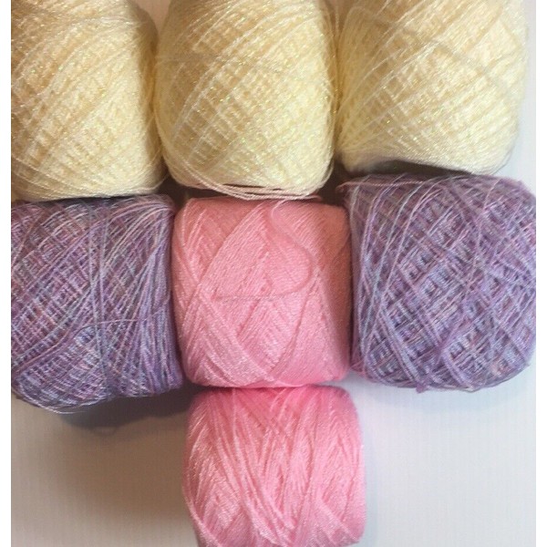 Lace Hilo Cristal Colors: 03N-605-41. Acrylic/Rayon 900 yds each.1 lot of 7