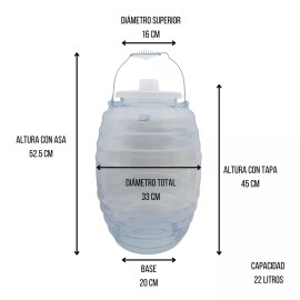 Anforama Barril Vitrolero Plástico P.v.c Con Asa Y Cucharón 22 Litros