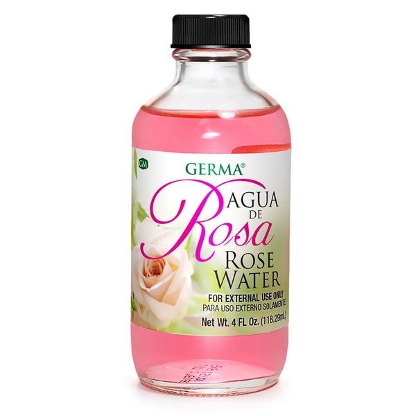 Germa Rose Water, Natural Floral Fragrance, Hydrating And Rejuvenating / Agua de Rosa, Natural Fragancia Floral, Hidratante y Rejuvenecedor - 4oz
