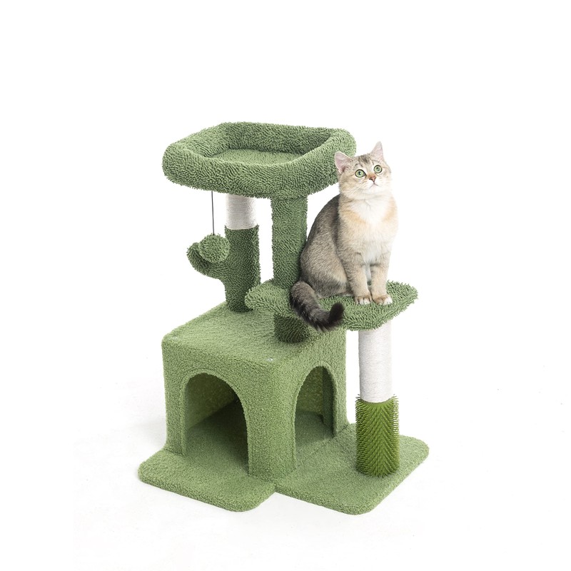 Pesofer Cat Tree, Small Cat Condo with Sisal Scratching Post