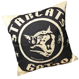 Dust Stroke: 17.7 x 17.7 inches (45 x 45 cm), Black Cat Pattern, Cushion Cover, Stylish, Interior, Miscellaneous Goods, Cat (Star Cats, Music Notes, Black)