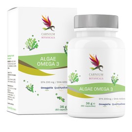 Carnium Botanicals Algae Omega 3 - Omega 3 Vegan Algae Oil Capsules - EPA DHA High Dose - Vegan Dietary Supplement - 60 Capsules